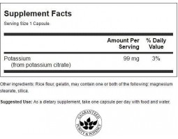 Swanson Potassium citrate (Калий цитрат), 99 мг, 120 капс-foto2