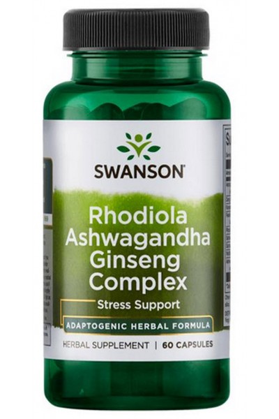Swanson Rhodiola, ashwagandha, ginseng (Родиола, ашваганда, женьшень), 60 капс Swanson Rhodiola, ashwagandha, ginseng (Родиола, ашваганда, женьшень), 60 капс
