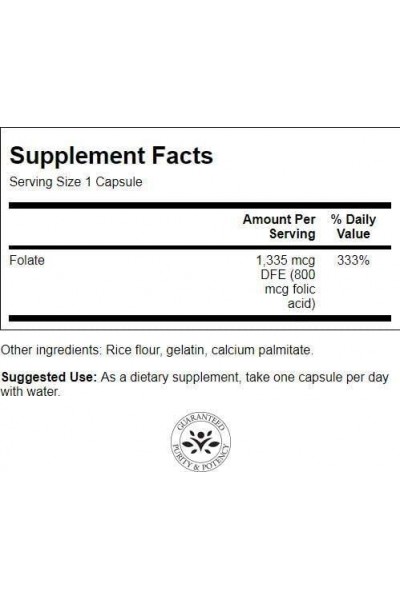 Swanson Folic acid (Фолиевая кислота), 800 мг, 250 капс