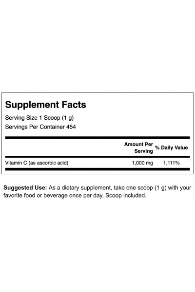 Swanson Vitamin C powder 100% pure (Витамин С), 450 гр