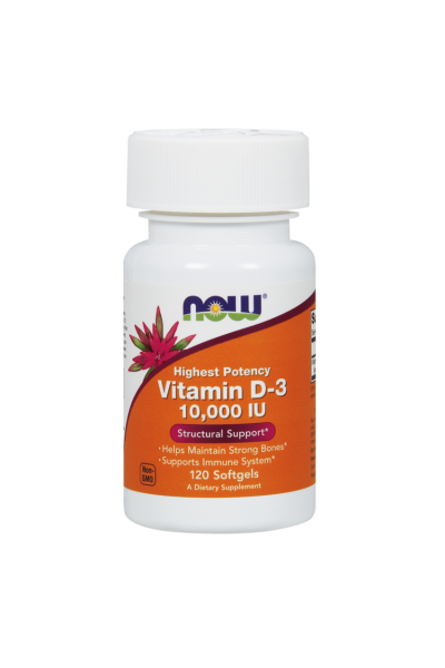 Витамин D-3 10000 МЕ от NOW Foods (120 капc)