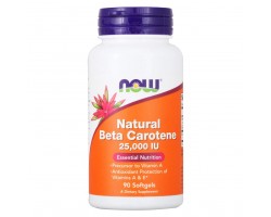 Natural Beta Carotene 25000 от NOW (90 soft gel)