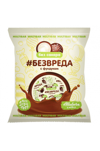 Конфеты шоколадные с молочно-шоколадной глазурью «Без Вреда» от Multibar, 200 г (Фундук)