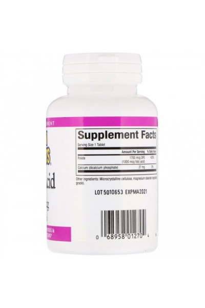 Natural Factors Folic Acid (Фолиевая кислота), 1000 мг, 90 табл.