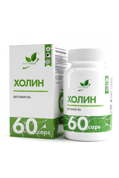 Холин Битартрат Витамин B4 NaturalSupp Choline Bitartrate, 60 капс.