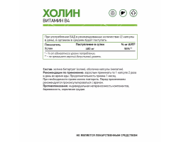 Холин Битартрат Витамин B4 NaturalSupp Choline Bitartrate, 60 капс.-foto2