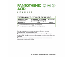 Пантотеновая кислота Витамин В5 NaturalSupp Pantothenic Acid Vegan, 60 капс.-foto2