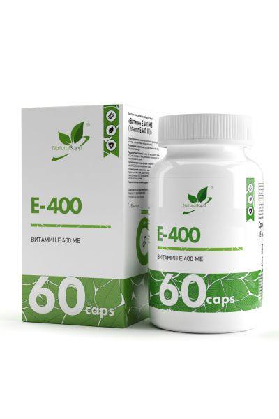 Витамин Е, Токоферол NaturalSupp Vitamin E - 400, 60 капс.