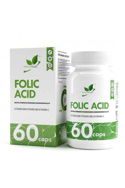 Фолиевая кислота Витамин B9 NaturalSupp Folic Acid, 60 капс.