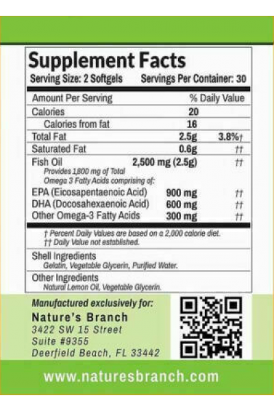 Omega-3 900EPA/600DHA from Nature's Branch (60 caps) Omega-3 900EPA/600DHA from Nature's Branch (60 caps)