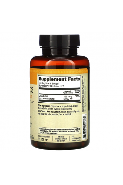 NatureWise Vitamin D3 5000iu (Витамин Д3), 125 мг, 120 капс.