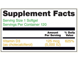 NatureWise Vitamin D3 5000iu (Витамин Д3), 125 мг, 120 капс.-foto2
