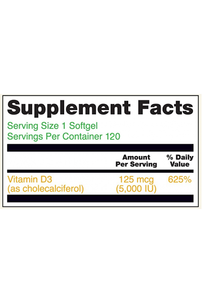 NatureWise Vitamin D3 5000iu (Витамин Д3), 125 мг, 120 капс.
