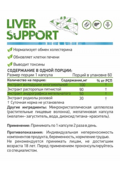 NaturalSupp Liver Support (Изо+), 60 капс.