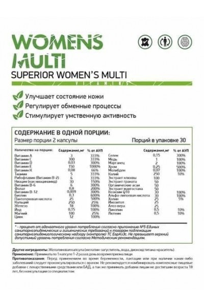 NaturalSupp Womens Multi (Вуменс мульти), 60 капс.