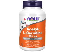 Now Foods Acetyl L-Carnitine (Л-карнитин), 500 мг, 100/50 капс.