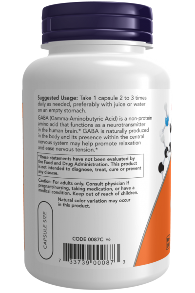 ГАБА Now Foods GABA, 500 мг, 100 капс.