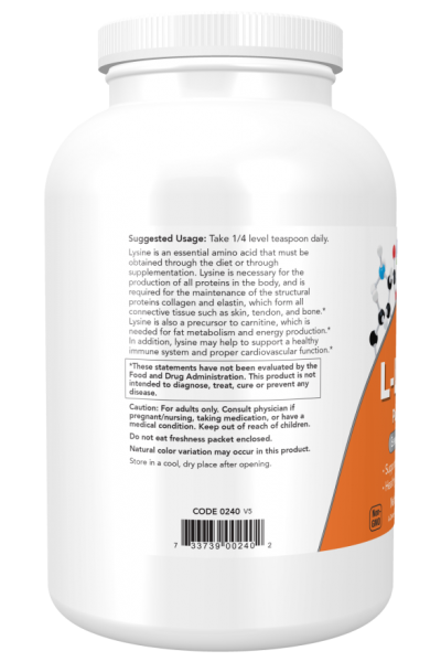Лизин Now Foods L-Lysine Powder, 454 гр.