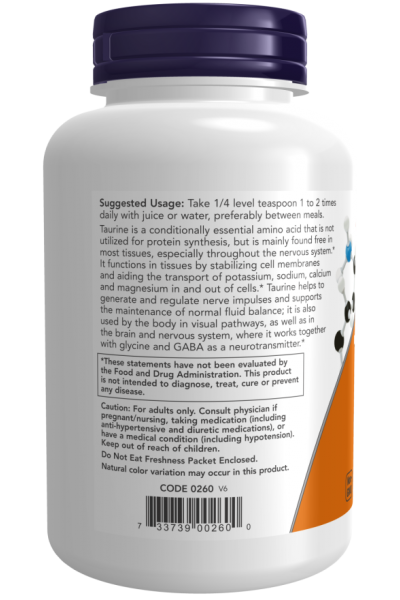 Таурин Now Foods Taurine Powder, 227 гр.