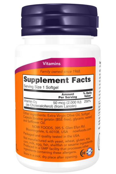 Витамин D-3 Now Foods Vitamin D-3 2000 IU, 240 капс. Витамин D-3 Now Foods Vitamin D-3 2000 IU, 240 капс.