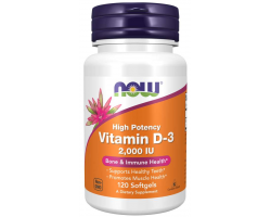 Витамин D-3 Now Foods Vitamin D-3 2000 IU,  120 капс.