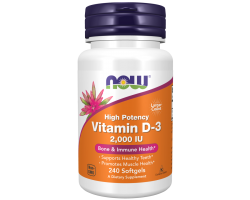 Витамин D-3 Now Foods Vitamin D-3 2000 IU,  240 капс.