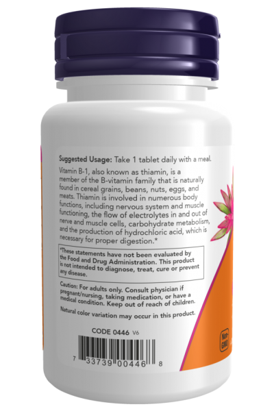 Витамин B-1 Now Foods, 100 мг, 100 табл.