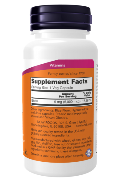 Биотин 5000 Now Foods Biotin 5000 , 120 капс.