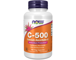 Витамин С-500, аскорбат кальция Now Foods Vitamin C-500 AScorbate, 100 капс.