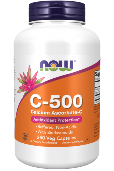 Витамин С-500, аскорбат кальция Now Foods Vitamin C-500 AScorbate, 250 капс.