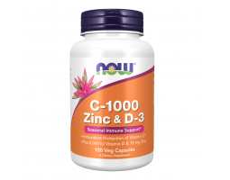 Витамин C-1000 с цинком и Д-3 Now Foods C-1000 Zinc & D3, 100 капс.