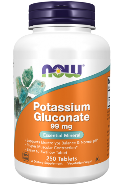Калий Глюконат Now Foods Potassium Gluconate, 99 мг/таб, 250 табл.