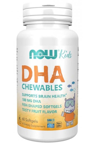 Докозагексаеновая кислота Now Foods DHA Kids Chewables, 60 капс.
