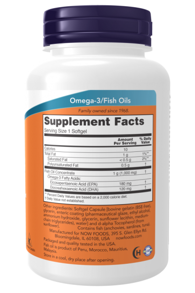 Омега-3 Now Foods Omega-3 180 EPA/120 DHA,180 капс. Омега-3 Now Foods Omega-3 180 EPA/120 DHA,180 капс.