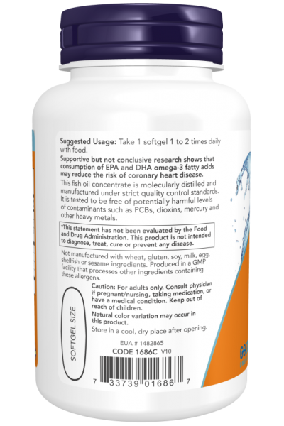 Омега-3 + Д3 Now Foods TRI-3D OMEGA, 90 капс.
