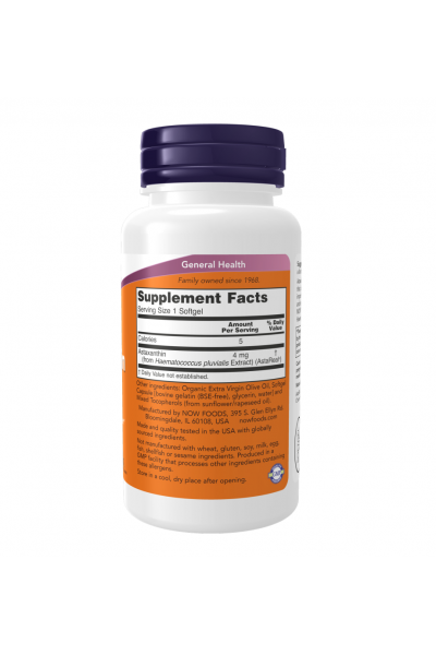 Астаксантин Now Foods Astaxanthin, 4 мг, 90 капс.