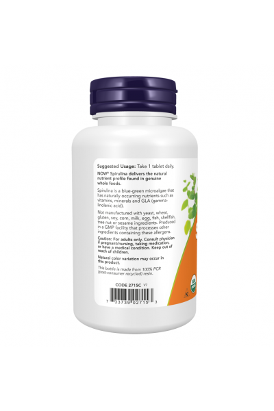 Спирулина Now Foods Spirulina Double Strength, 120 табл.
