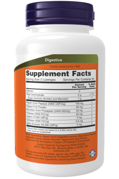 Папаин Now Foods Papaya Enzyme Chewable, 180 табл.