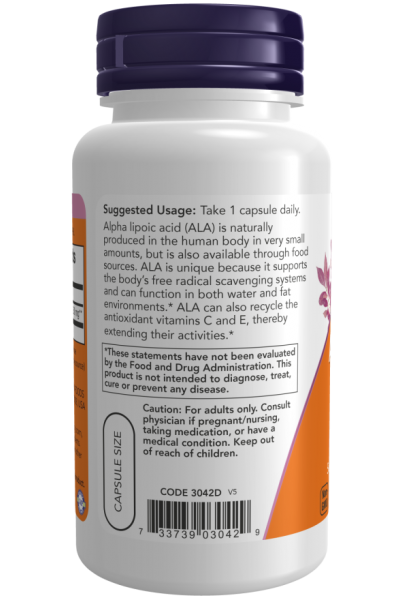 Альфа-липоевая кислота Now Foods Alpha Lipoic Acid, 250 мг, 120 капс.