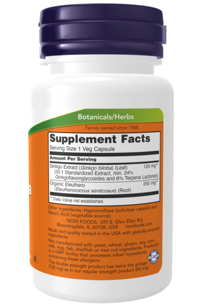 Гинкго Билоба Now Foods Ginkgo Biloba, 100 капс.