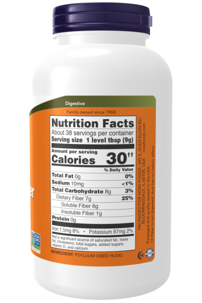 Псиллиум Now Foods Whole Psyllium Husks Powder, 340 гр.