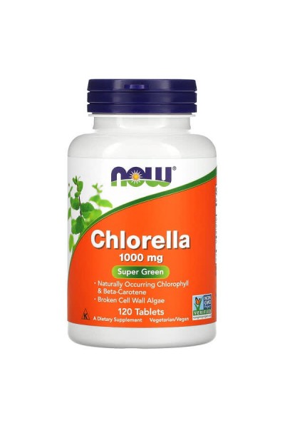 Now Foods Chlorella (хлорелла), 1000 мг/таб, 120 таблеток