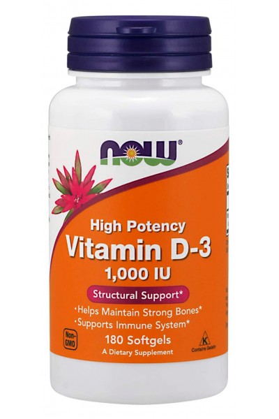 Витамин D3 1000 Softgels от NOW Foods