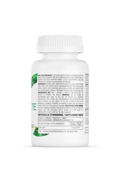 OstroVit Zinc Picolinate 15 mg(Пиколинат цинка) 150 таблеток