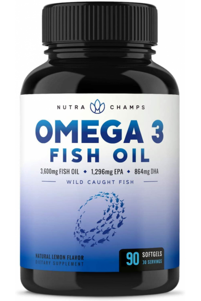 Omega 3 Fish Oil from NutraChamps, 1296EPA/864DHA (90 caps)