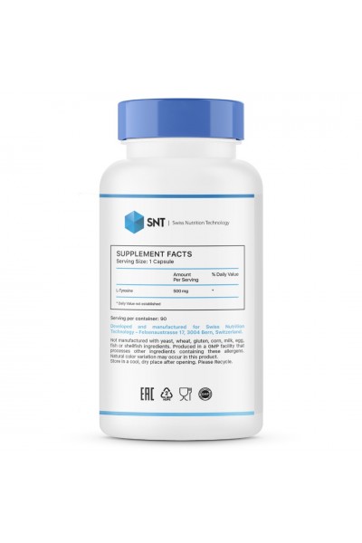 L-Tyrosine SNT, 500 мг (90 капсул)