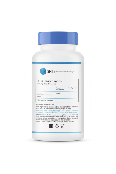 SNT 5-HTP (5-хтп), 100 мг, 60 капсул