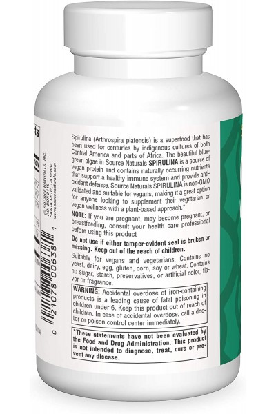 Спирулина Source Naturals, 500 mg (200 tabl)