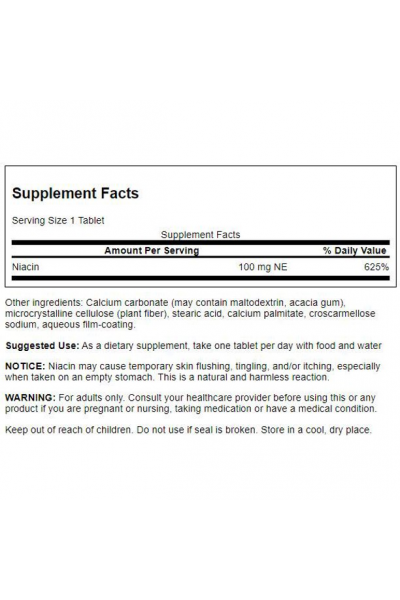 Swanson Niacin (Ниацин) , 100 мг, 250 капс Swanson Niacin (Ниацин) , 100 мг, 250 капс