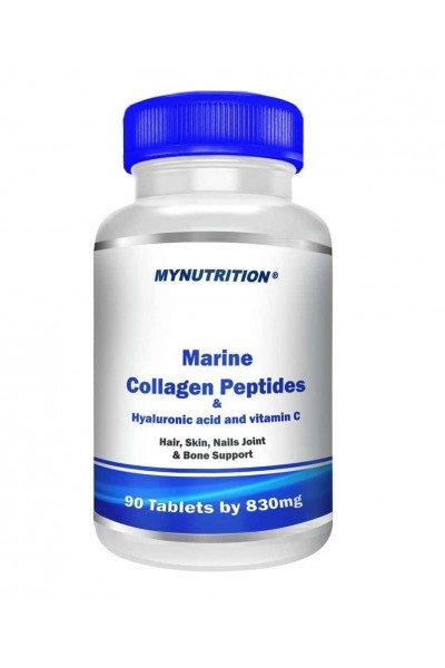 Морской коллаген + Гиалуроновая кислота + Витамин С Mynutrition, 90 таб
